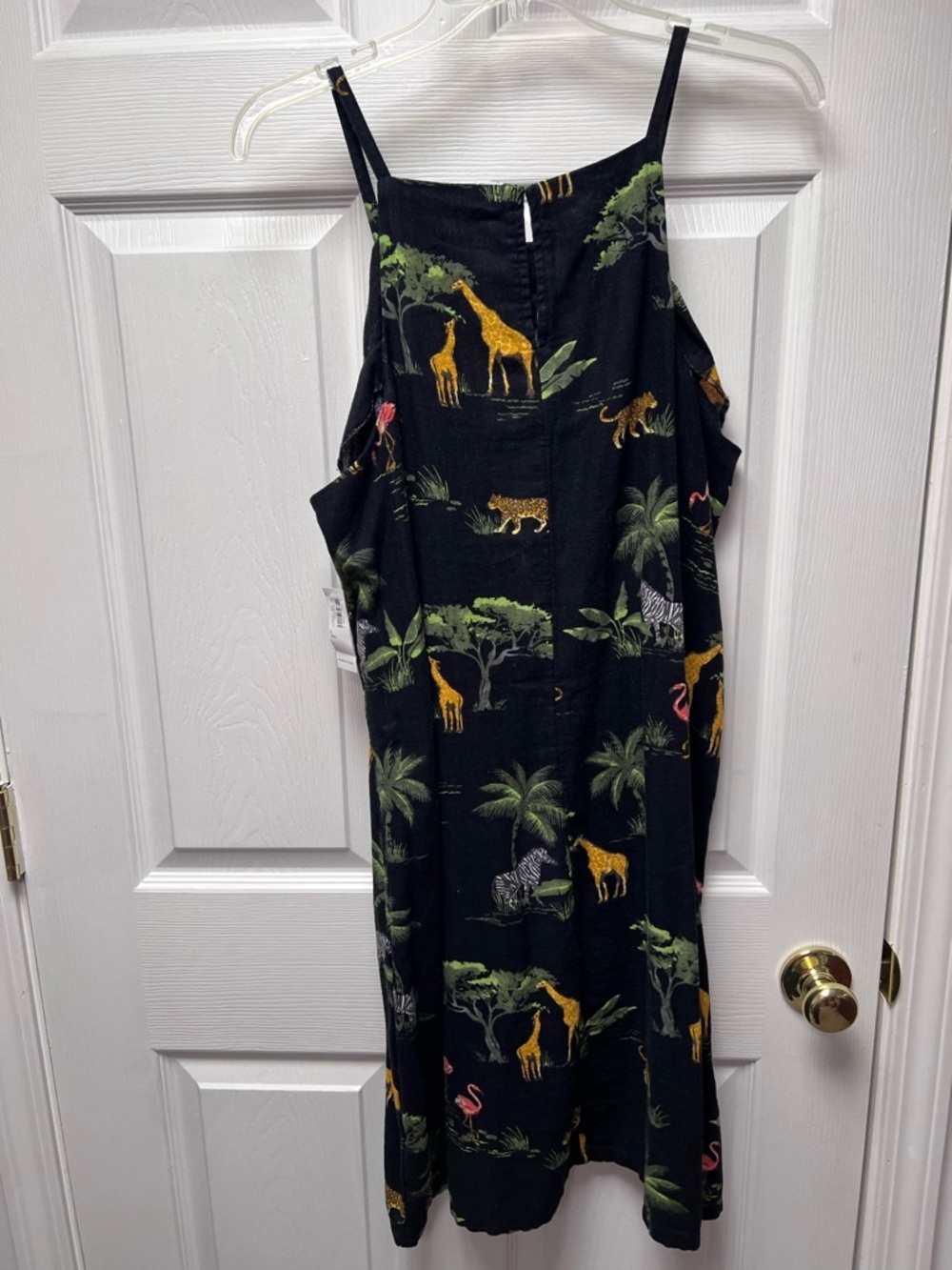 NWT Old Navy Linen Blend Dress Safari Jungle Print Sleeveless LG Tall - Picture 2 of 11